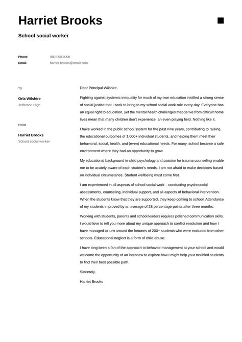 School Social Work Cover Letter Examples Expert Tips Free