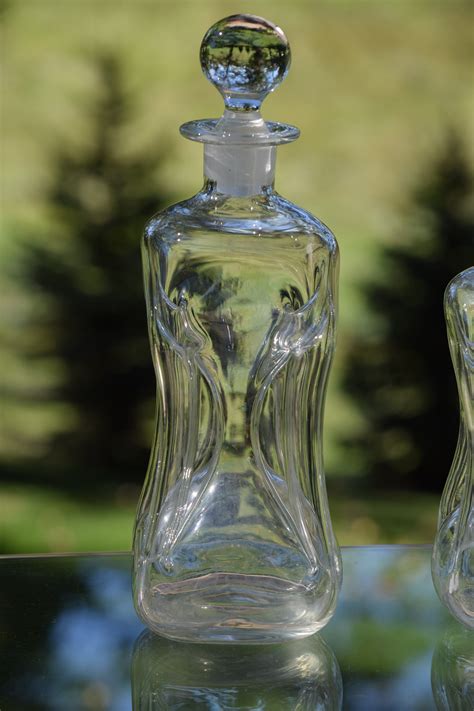 Vintage Set Of Art Deco Holmegaard Kluk Kluk Wine Decanter W Stopper Set Of 2 Circa 1960 S