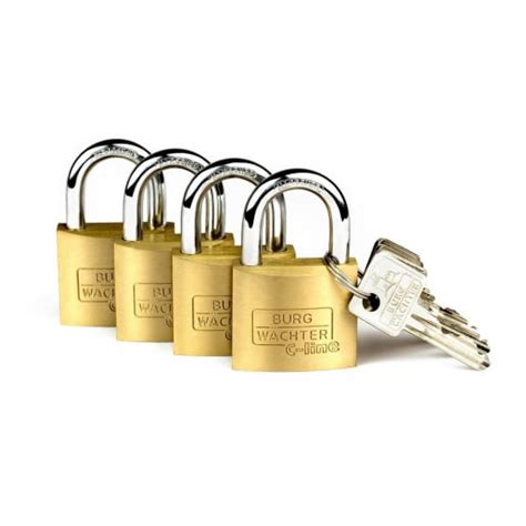 Burg Wachter C Line Quad Pack Mm Brass Padlocks Keyed Alike