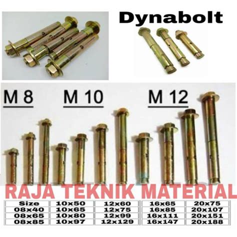 Jual Dynabolt Dinabol Baut Beton M X Per Pcs Shopee Indonesia