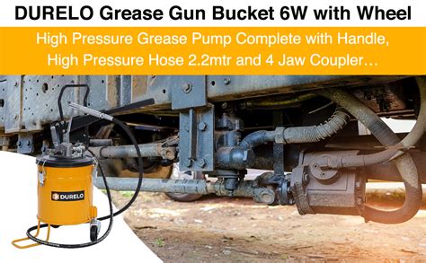 Durelo Gbp W Grease Gun Bucket Kg With Wheel High Pressure Grease