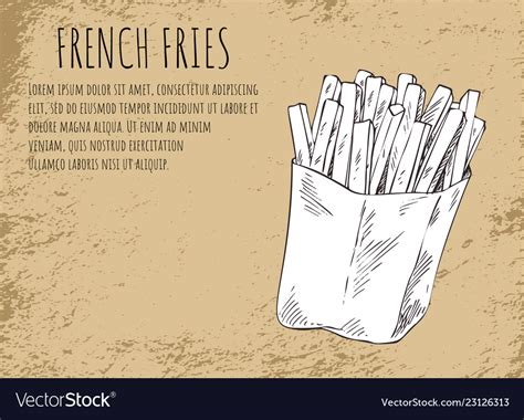 French Fries Antique Poster Stock Vector Illustration Of Food French 186867548 Atelier Yuwa