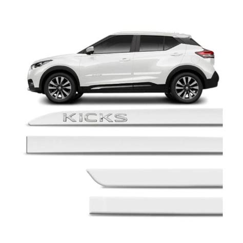 Friso Lateral Nissan Kicks 2017 A 2020 Branco Diamond Cromado Clickcar