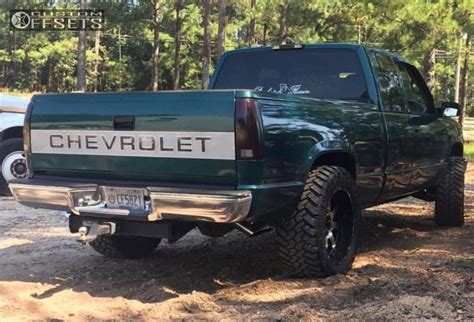 Wheel Offset 1997 Chevrolet K1500 Aggressive 1 Outside Fender Stock