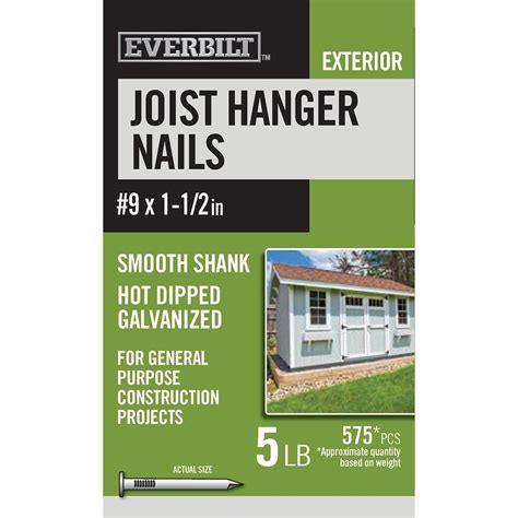 Everbilt #9 1-1/2 in. Joist Hanger Nails Hot Dipped Galvanized 5 lbs ...