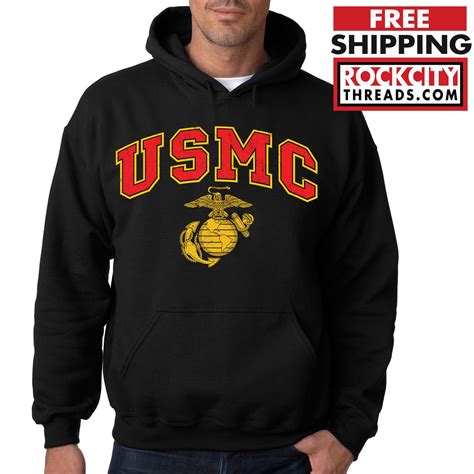 Details About Usmc Marines Hoodie Black Sweatshirt Marine Corps