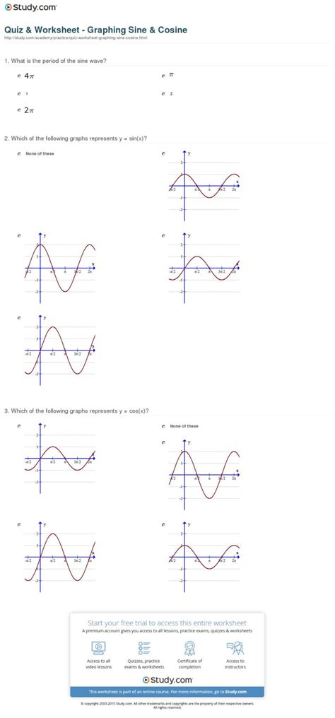 Graphing Sine And Cosine Worksheet With Answers