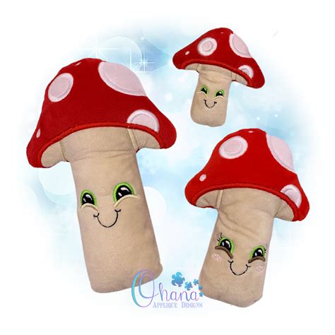 Amanita Mushroom Stuffie Embroidery Design Ohana Applique Designs