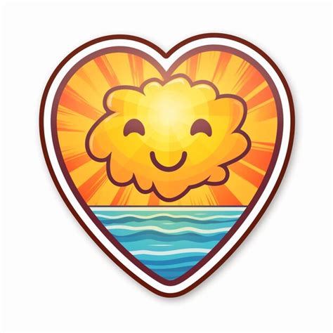 Premium AI Image A Close Up Of A Heart Shaped Sticker With A Cartoon