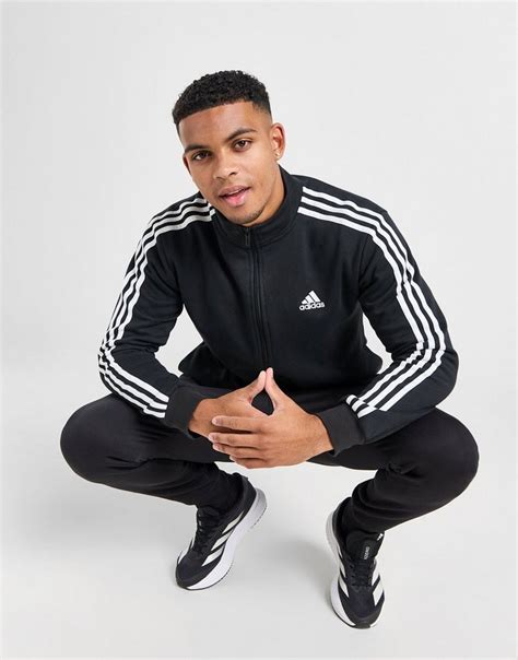 Adidas Basic 3 Streifen Trainingsanzug Schwarz Jd Sports Deutschland