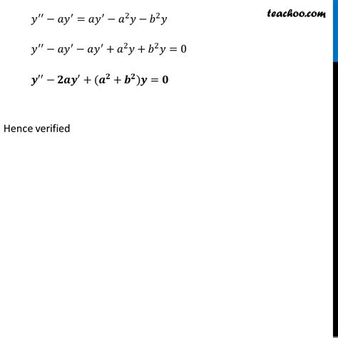 Example 19 Verify That Y C1 Eax Cos Bx C2 Eax Sin Bx