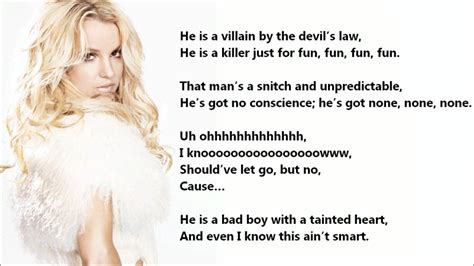 Britney Spears Criminal Lyrics On A Screen Youtube