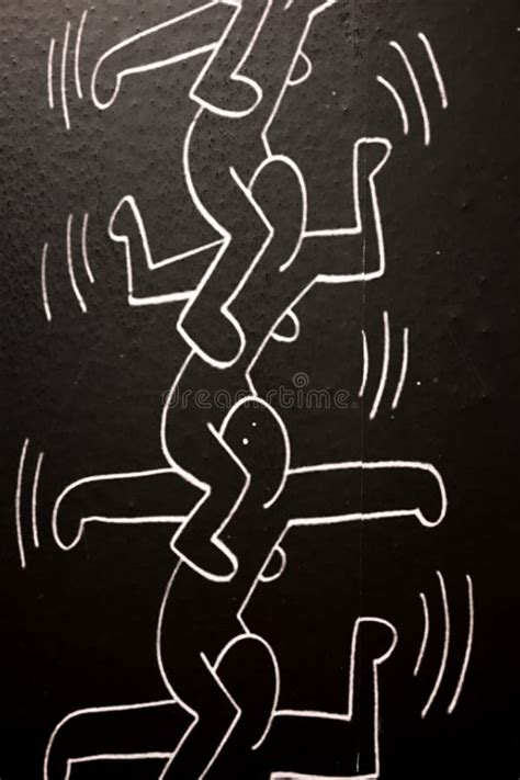 Dibujando Por Keith Allen Haring Man Sentado Sobre Los Hombros Del Otro