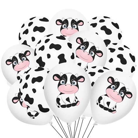 Buy 45pcs Cow Balloons Latex Cow Print Balloons Funny Birthday Balloons