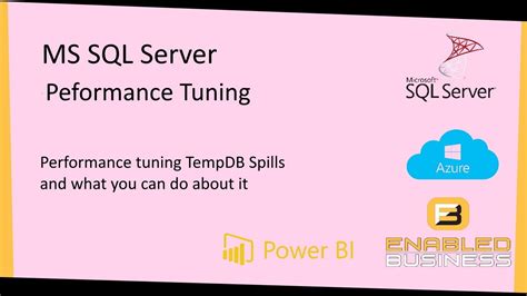 Ms Sql Server Performance Tuning Tempdb Spills Youtube