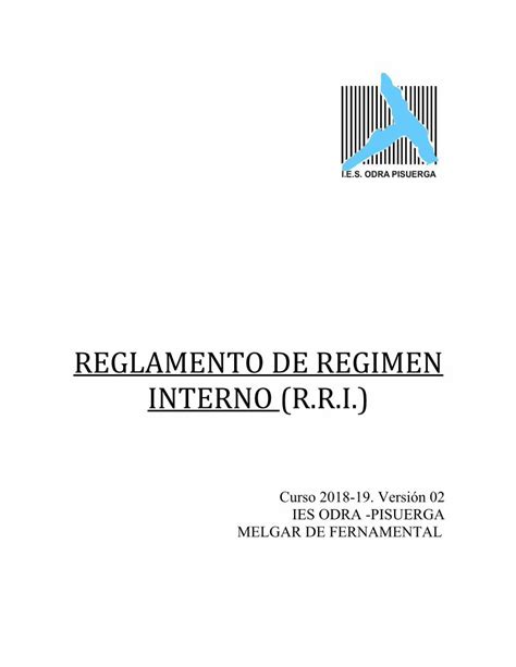 Pdf Reglamento De Regimen Interno R R I Iesodrapisuerga Centros