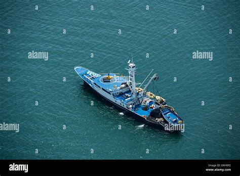 Aerial Shot Of Tuna Fishing Boat Stock Photo Alamy