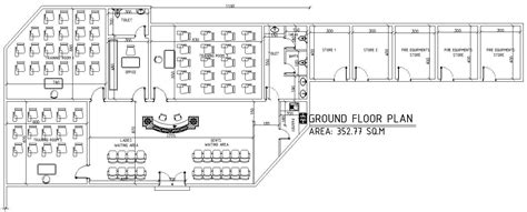 Ground floor plan of training room details in AutoCAD, dwg file. - Cadbull