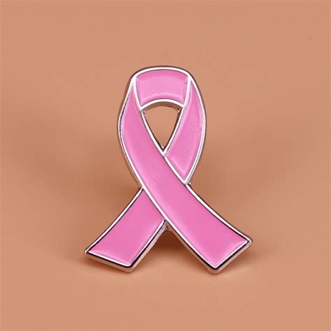 Pink Ribbon Brooch Breast Cancer Awareness Pin Metal Badges Cancer