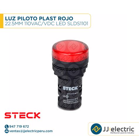 Luz Piloto Plast Rojo Mm Vac Vdc Led Slds Steck Jj Electric