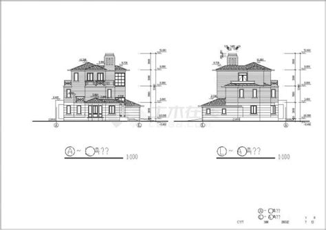 某地全套三层别墅建筑施工图别墅建筑土木在线