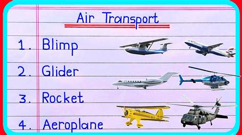 20 Air Transport Name Air Transport Transport Name Means Of