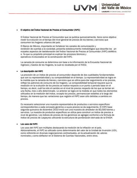 Inpc Probabilidad A Actividad El Objetivo Del Ndice Nacional