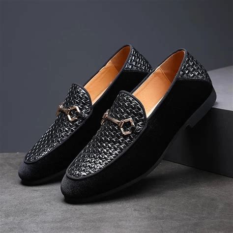 Men Dress Shoes Woven Suede Leather Italian Fashion Designer Banquet S Agodeal Mens Leather