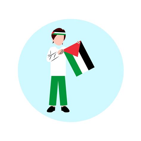 Man Holding Palestine Flag Vector Art At Vecteezy