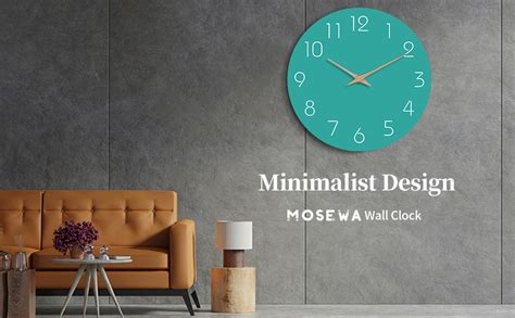 Mosewa Modern Wall Clock Silent Non Ticking 10 Inch Wall