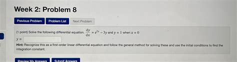 Solved Week 2 Problem 8 1 Point Solve The Following Chegg