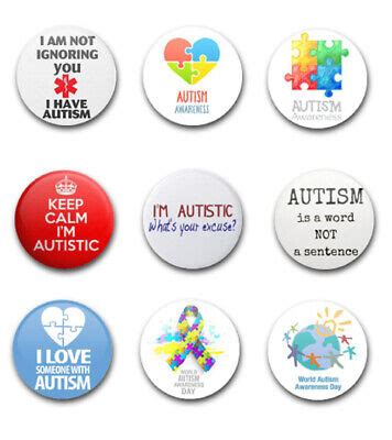 25MM 1 AUTISM AWARENESS BUTTON BADGES X9 EBay