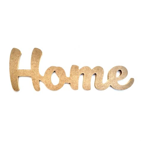 Palavra Decorativa Home Lettering Para Parede 35cm Em Mdf Cru 6mm Kiaga