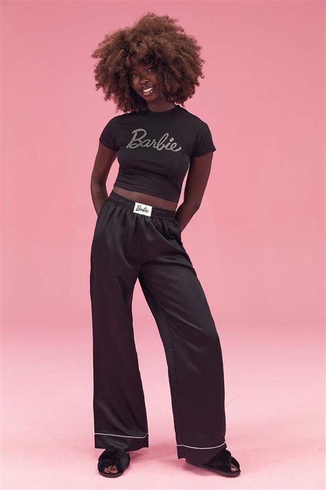 Barbie Satin Pyjama Mix And Match Trousers Boohoo Uk