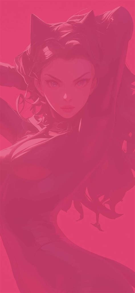 Stunning Catwoman Pink Background Wallpapers Phone Wallpaper