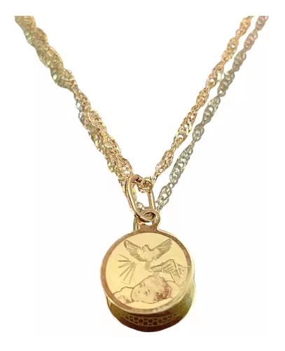 Cadena Y Medalla De Ni O Bautizando Esp Ritu Santo Oro K En Venta En