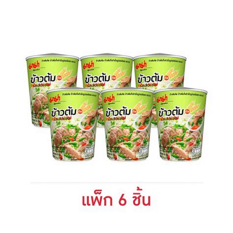 มาม่าข้าวต้มคัพ รสหมูสับกระเทียมพริกไทย 40 กรัม แพ็ก 6 ชิ้น Thaipick