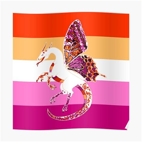 Póster «orgullo Lésbico Fae Dragon Con Bandera De Stupidmasky Redbubble