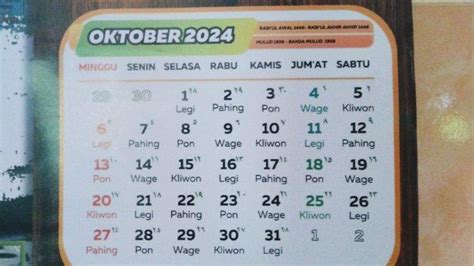 10 Oktober 2024 Kalender Islam Lengkap Tanggal Hijriyah Dan Jadwal Puasa Ayyamul Bidh