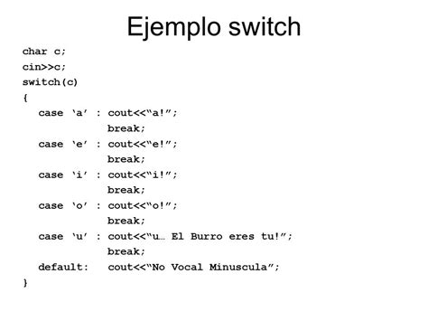 Switch En C Sintaxis Y Ejemplos