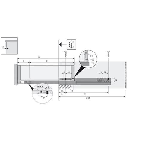 Coulisses Billes Quadro Silent System Kg Sortie Partielle