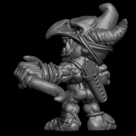 3D Printable Nude Goblin Barbarian With Bows Pre Supported By Duncan