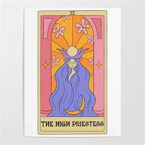 The High Priestess Tarot Card Poster By Moss And Moon Society6