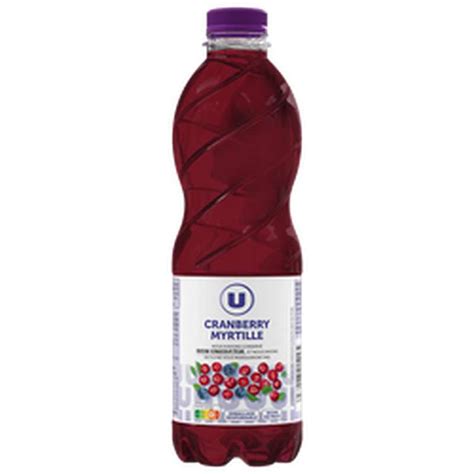 Boisson au cranberry myrtille sans sucres ajoutés U 1 L La Belle