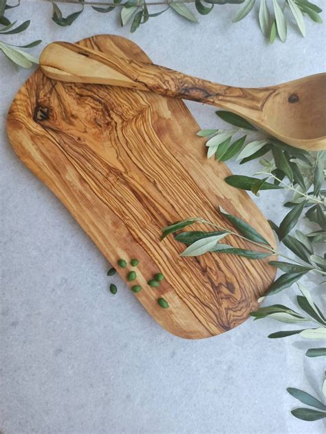 Olive Wood Cutting Board Oval Etsy