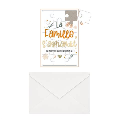 Carte Puzzle Annonce Naissance Mod Le La Famille Sagrandit Id Kdo