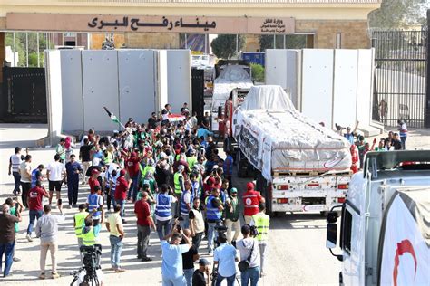 Over Truckloads Of Humanitarian Aid Enter Gaza Through Rafah