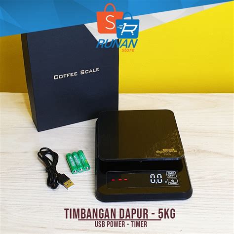 Jual Timbangan Kopi Coffee Scale Kg Timbangan Dapur Dengan Timer Usb