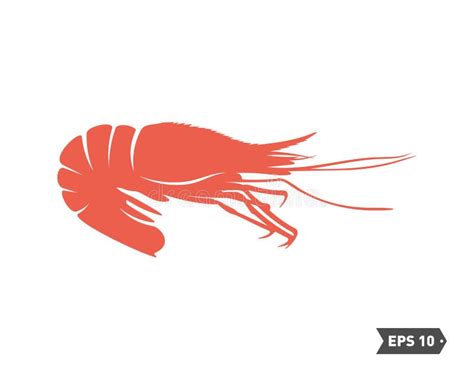 Shrimp Logo Design Vector Isolated Shrimp On White Background Prawns