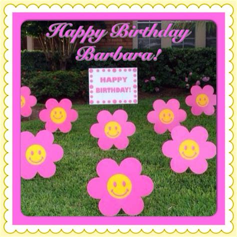 Pink Flowers Yard Decorations For Birthday Great For Ladies And Girls